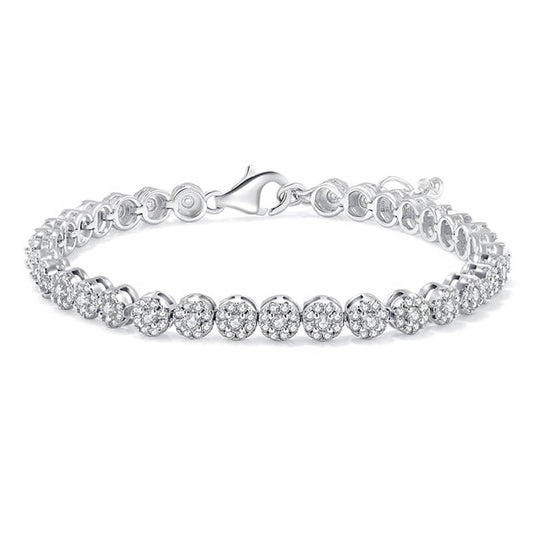 2mm moissanite Tennis Bracelet round shape with tiny diamond around