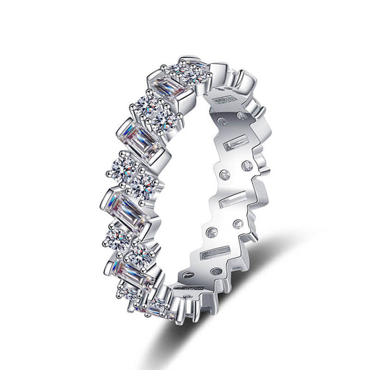 Irregular design 3ct moissanite ring band for women