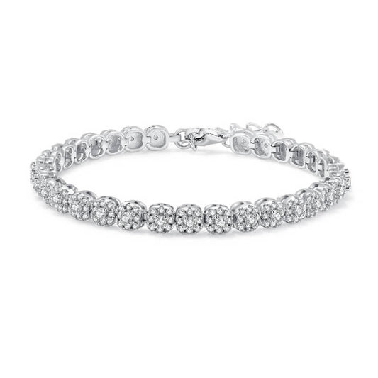2mm  Moissanite Tennis Chain square shape with tiny diamonds around