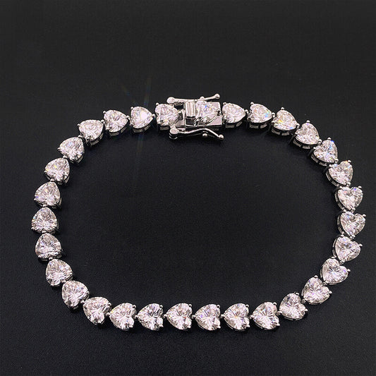 4mm 5mm Heart  Cut Moisanite Tennis Chain bracelets