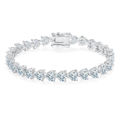 5mm 0.5ct heart cut moissanite tennis bracelet
