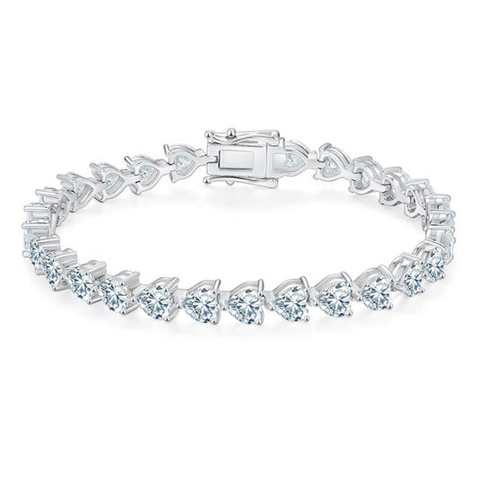 5mm 0.5ct heart cut moissanite tennis bracelet