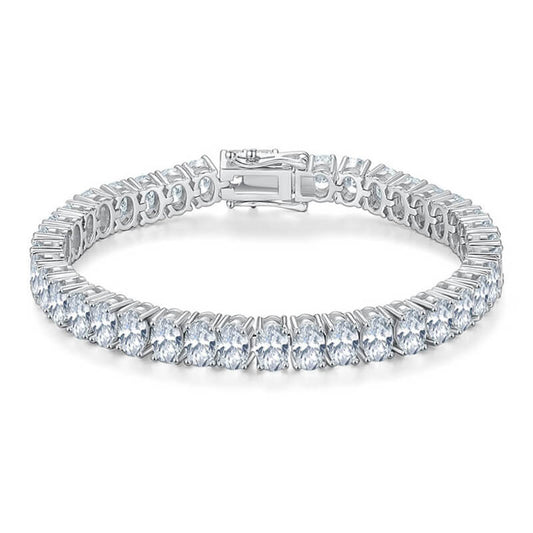 5mm Egg shape oval cut tennis bracelet
