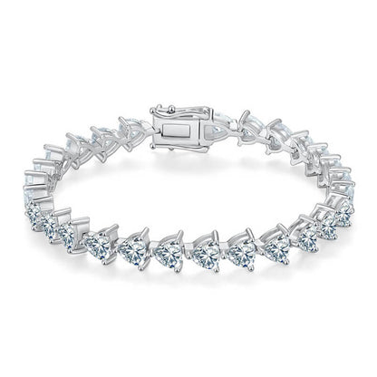 5mm triangle shape trigon cut tennis bracelet