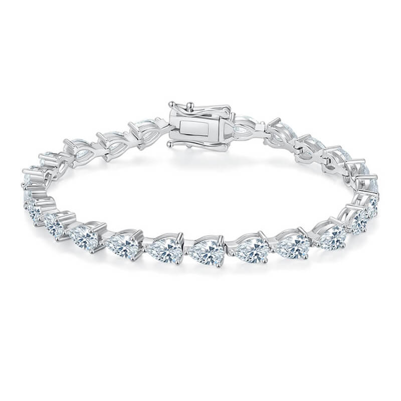 5mm waterdrop shape pear cut tennis bracelet