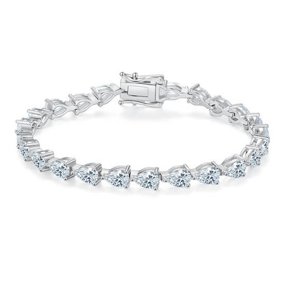 5mm waterdrop shape pear cut tennis bracelet