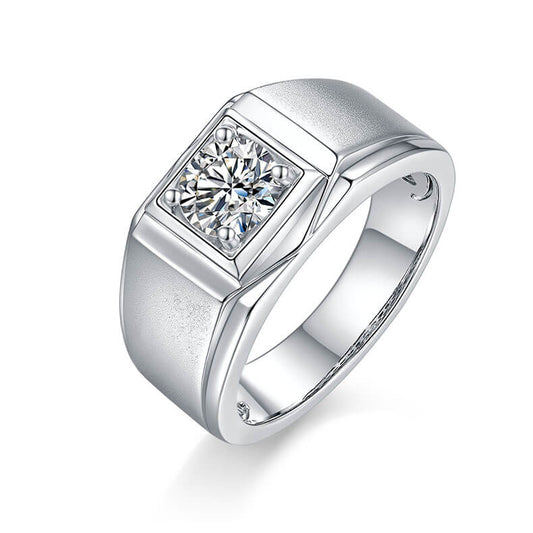 925 Silver D color vvs Moissanite Engagement Rings for men -JM0015