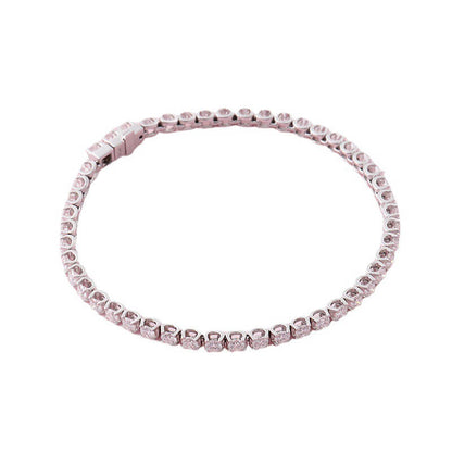 2mm 3mm 4mm round cut bull head moissanite tennis necklace