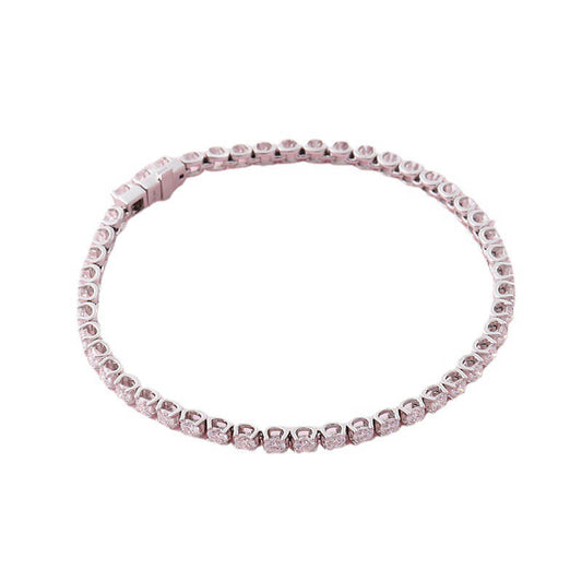 2mm 3mm 4mm round cut bull head moissanite tennis necklace
