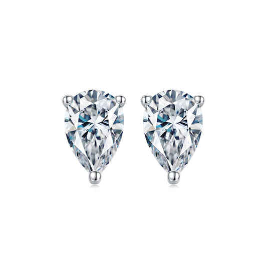 Classic Classic Water Drop Shape Pear Cut Moissanite Stud Earring