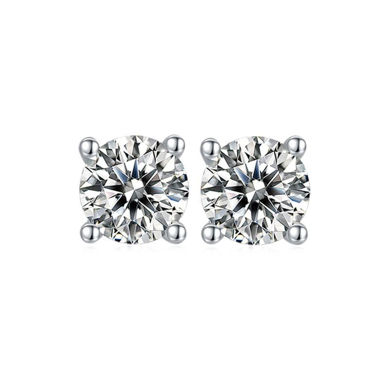 Classic Round Shape Moissanite Stud Earring