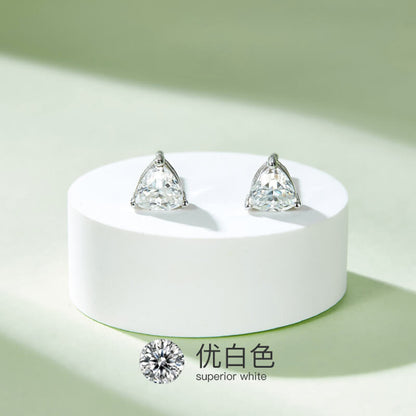 Classic Triangle Cut Moissanite Stud Earring