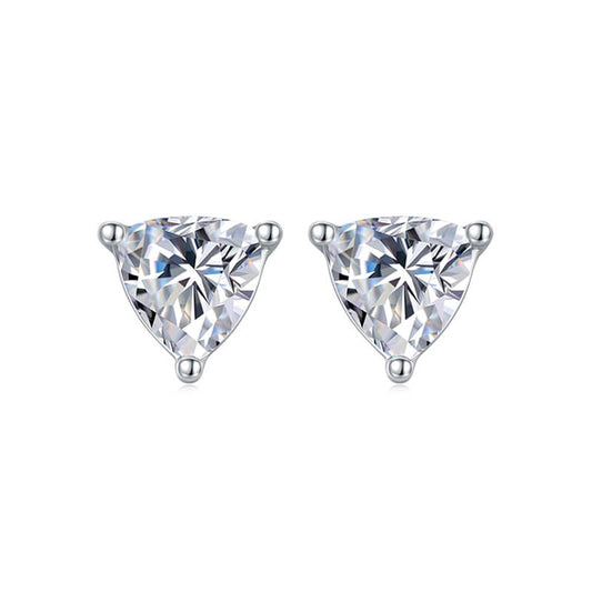 Classic Triangle Cut Moissanite Stud Earring