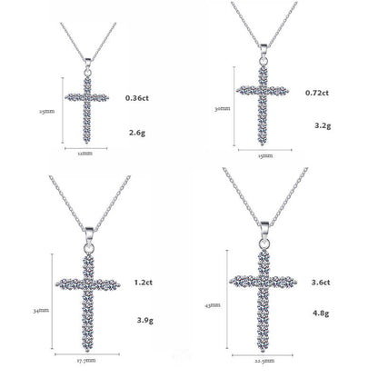 0.36ct 0.72ct 1.2ct 3.6ct Cross Pendant Necklace