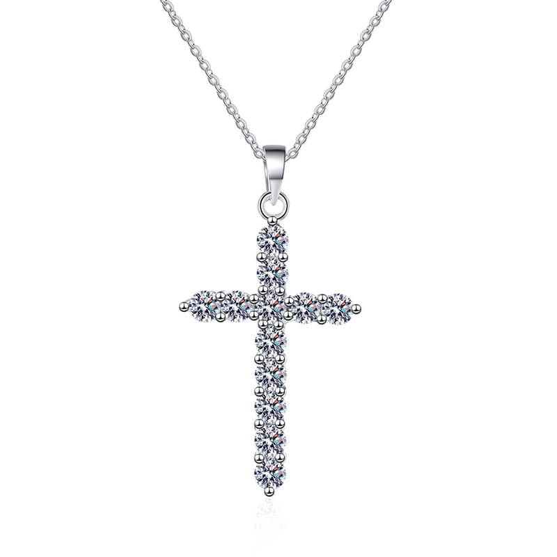 0.36ct 0.72ct 1.2ct 3.6ct Cross Pendant Necklace