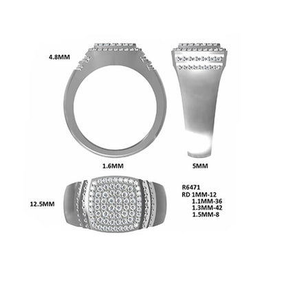 Luxury 925 silver Moissanite Men Ring 0.82ct -JW0003