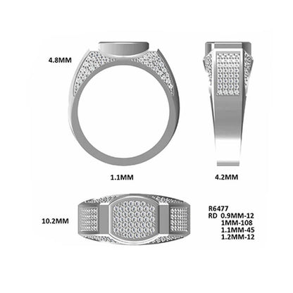 Luxury 925 silver Moissanite Men Ring 0.95ct -JW0004