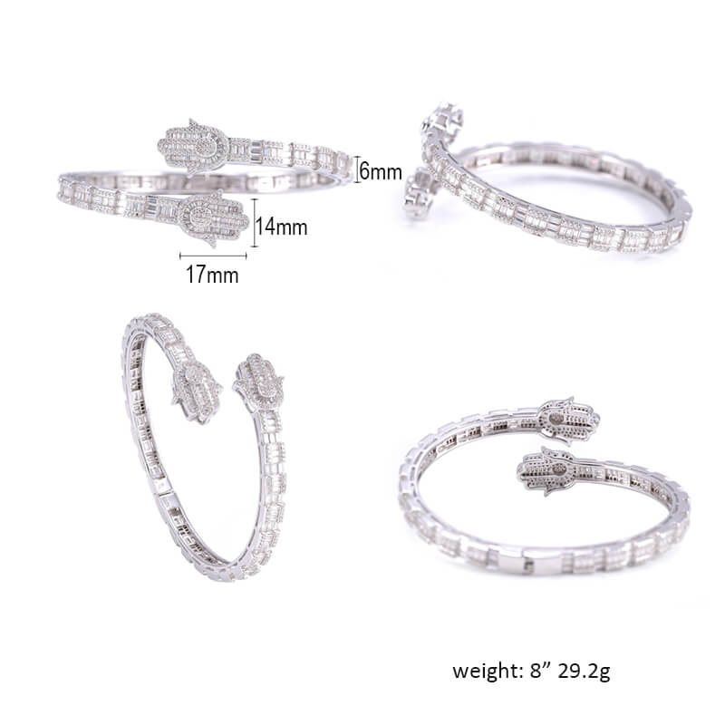 Palm design moissanite bracelet men bangle
