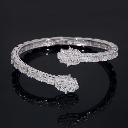 Palm design moissanite bracelet men bangle