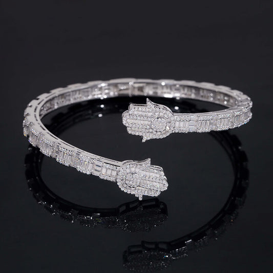 Palm design moissanite bracelet men bangle