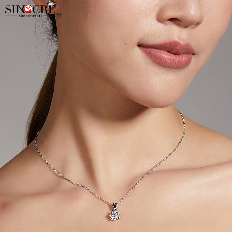 Snowflake Design Necklace and Earring Set