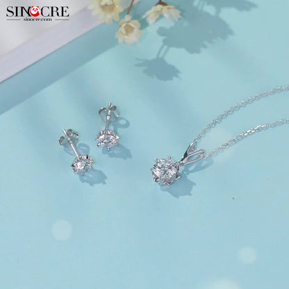Snowflake Design Necklace and Earring Set