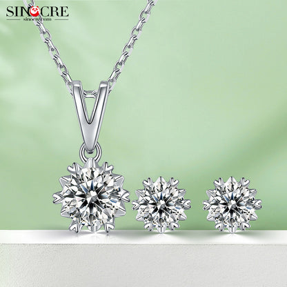 Snowflake Design Necklace and Earring Set