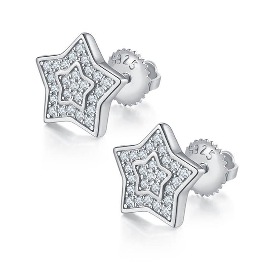 Star Shape Moissanite Stud Earring