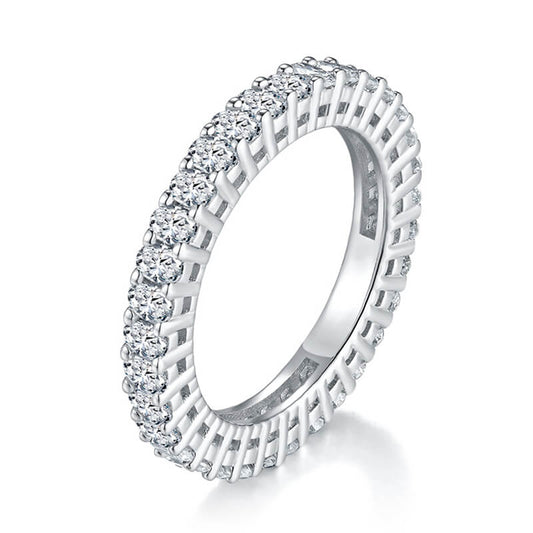 3.4ct 925 silver moissanite ring oval eternity band