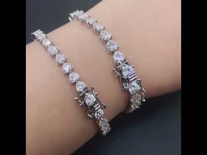 4mm 5mm Heart  Cut Moisanite Tennis Chain bracelets