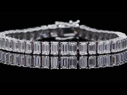 5mm rectangle emerald cut moissanite Tennis bracelet