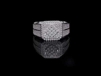 Luxury 925 Silver Moissanite Men Ring Square Design 1ct -JM0006
