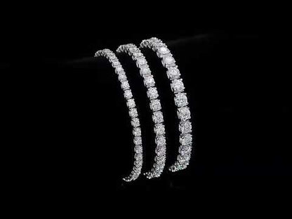 3mm 4mm 5mm round cut bull head moissanite tennis bracelet