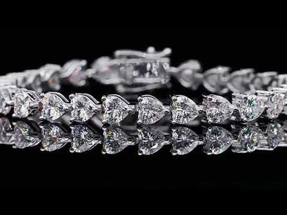 5mm 0.5ct heart cut moissanite tennis bracelet