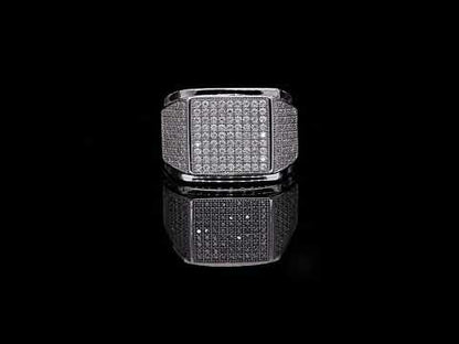 Luxury 925 silver Moissanite Men Ring Flat Square Design 1ct -JW0005