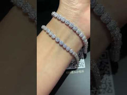 2mm moissanite Tennis Bracelet round shape with tiny diamond around