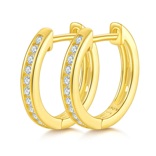sterling silver huggie earrings