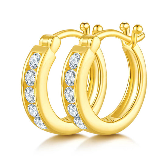 white gold huggie earrings